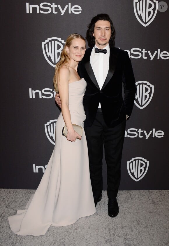 Adam Driver et sa femme Joanne Tucker à l'after party InStyle and Warner Bros pour la 76e cérémonie annuelle des Golden Globe Awards à Los Angeles, le 6 janvier 2019.