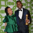 Mahershala Ali et sa femme Amatus Sami-Karim à la soirée HBO au Circa 55 à Beverly Hills pour la 76e cérémonie annuelle des Golden Globe Awards à Los Angeles, le 6 janvier 2019.