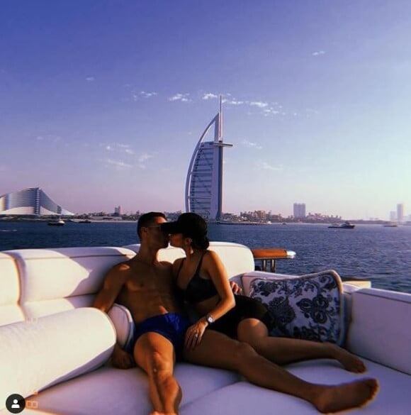 Cristiano Ronaldo et sa fiancée Georgina Rodriguez à Dubaï. Décembre 2018.