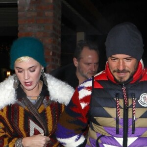 Exclusif - Katy Perry et Orlando Bloom sortent d'un dîner romantique à la station de Aspen le 1er janvier 2019