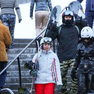 Exclusif - Orlando Bloom et sa compagne Katy Perry font du ski à Aspen, le 2 janvier 2019.