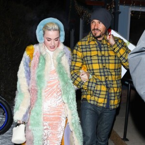 Exclusif - Katy Perry et Orlando Bloom arrivent au restaurant Matsuhisa dans la station de Aspen le 2 janvier 2019.