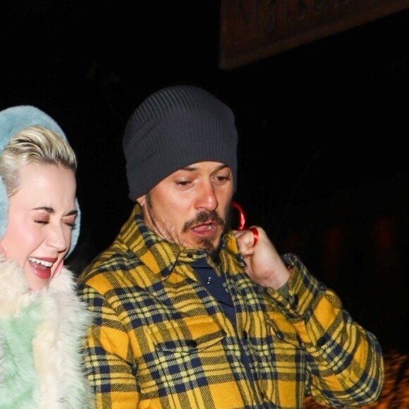 Exclusif - Katy Perry et Orlando Bloom arrivent au restaurant Matsuhisa dans la station de Aspen le 2 janvier 2019.