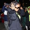 Rihanna arbore des lunettes de soleil XXL à son arrivée au Sound of Brazil nightclub à New York, le 14 janvier 2019