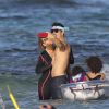 Mariah Carey, son compagnon Bryan et ses enfants Moroccan et Monroe font du canoé dans la lagune "Grand cul de sac" lors de leurs vacances à Saint-Barthélemy le 3 janvier 2019.