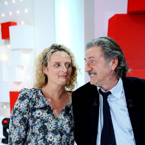 Semi-Exclusif - Daniel Auteuil et sa fille Aurore Auteuil - Enregistrement de l'émission "Vivement Dimanche prochain" au studio Gabriel, présentée par M.Drucker et diffusée le 13 janvier 2019 sur France 2. Le 19 décembre 2018 © Guillaume Gaffiot / Bestimage