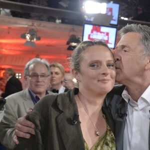 Daniel Auteuil et sa fille Aurore - Enregistrement de l'emission "Vivement Dimanche" à Paris le 4 juin 2013.