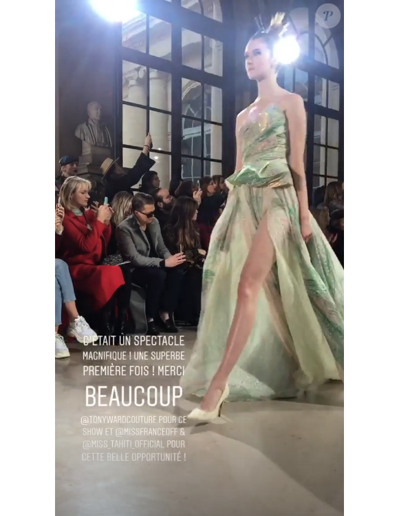 Miss France 2019 partage son premier défilé de Fashion Week sur Instagram, le 21 janvier 2019.