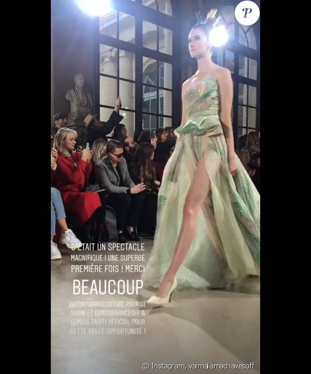 Miss France 2019 partage son premier défilé de Fashion Week sur Instagram, le 21 janvier 2019.