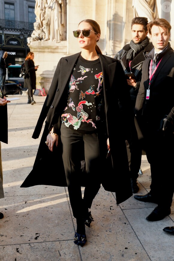 Olivia Palermo arrive au défilé Schiaparelli lors de la Fashion Week Haute Couture collection printemps/été 2019 de Paris, France, le 21 janvier 2019. © CVS/Bestimage