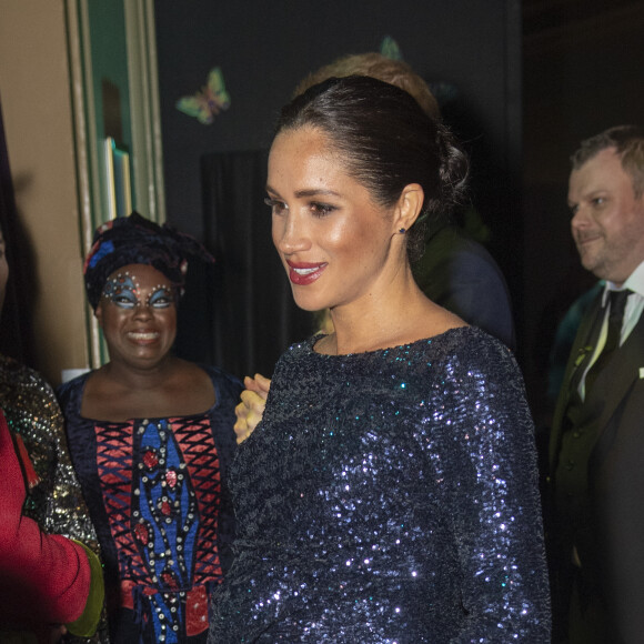 Le prince Harry, duc de Sussex, et Meghan Markle, duchesse de Sussex, enceinte, à la représentation du 10ème anniversaire du spectacle du Cirque du Soleil "Totem" au Roayl Albert Hall à Londres, le 16 janvier 2019.