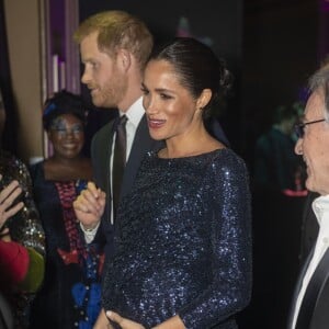 Le prince Harry, duc de Sussex, et Meghan Markle, duchesse de Sussex, enceinte, à la représentation du 10ème anniversaire du spectacle du Cirque du Soleil "Totem" au Roayl Albert Hall à Londres, le 16 janvier 2019.