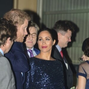 Le prince Harry, duc de Sussex, et Meghan Markle, duchesse de Sussex, enceinte, à la représentation du 10ème anniversaire du spectacle du Cirque du Soleil "Totem" au Roayl Albert Hall à Londres, le 16 janvier 2019.