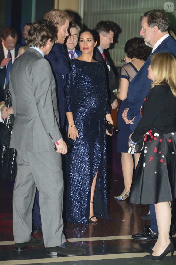 Le prince Harry, duc de Sussex, et Meghan Markle, duchesse de Sussex, enceinte, à la représentation du 10ème anniversaire du spectacle du Cirque du Soleil "Totem" au Roayl Albert Hall à Londres, le 16 janvier 2019.