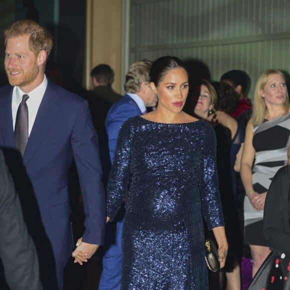 Le prince Harry, duc de Sussex, et Meghan Markle, duchesse de Sussex, enceinte, à la représentation du 10ème anniversaire du spectacle du Cirque du Soleil "Totem" au Roayl Albert Hall à Londres, le 16 janvier 2019.