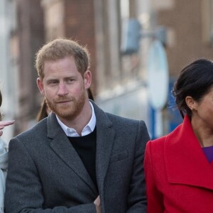 Le prince Harry et Meghan Markle lors d'une visite à Birkenhead le 14 janvier 2019.