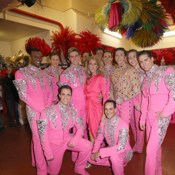 Exclusif - Céline Dion et Pepe Munoz se sont rendus au Moulin Rouge pour applaudir Nora une de leurs amies qui dansait pour la dernière fois sur la scène du célèbre cabaret à Paris le 24 janvier 2019.