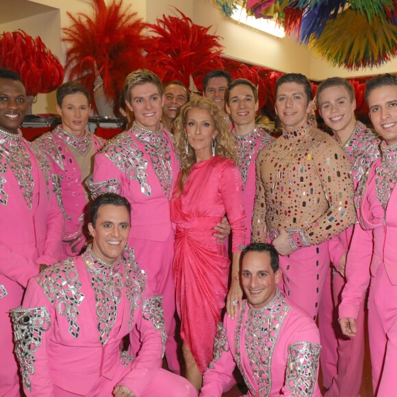 Exclusif - Céline Dion et Pepe Munoz se sont rendus au Moulin Rouge pour applaudir Nora une de leurs amies qui dansait pour la dernière fois sur la scène du célèbre cabaret à Paris le 24 janvier 2019.