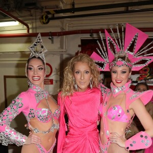 Exclusif - Céline Dion et Pepe Munoz se sont rendus au Moulin Rouge pour applaudir Nora une de leurs amies qui dansait pour la dernière fois sur la scène du célèbre cabaret à Paris le 24 janvier 2019.