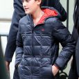 Rene-Charles Angelil-Dion, le fils de Celine Dion et Rene Angelil, a la sortie de son hotel a Paris. Le 11 novembre 201