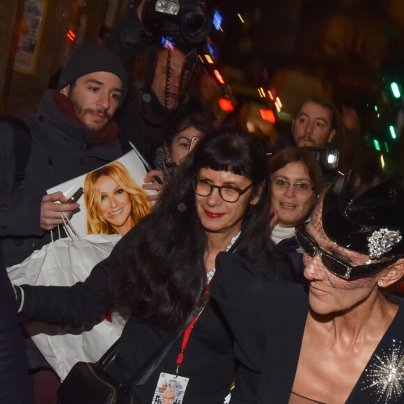 Céline Dion et Pepe Munoz arrivent aux Folies Bergère à Paris le 25 janvier 2019.