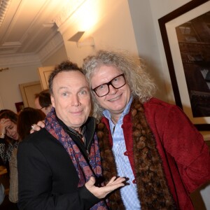 Exclusif - Julien Lepers et Pierre-Jean Chalençon - Célébration de la galette des rois dans les locaux de la Fondation Claude-Pompidou à Paris, le 28 janvier 2019. © Rachid Bellak/LMS/Bestimage