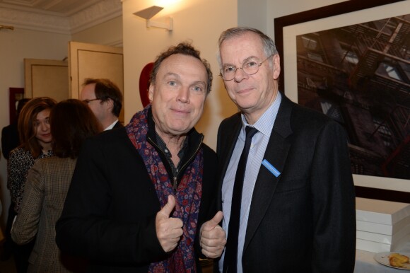 Exclusif - Julien Lepers et Richard Hutin (directeur général de la Fondation) - Célébration de la galette des rois dans les locaux de la Fondation Claude-Pompidou à Paris, le 28 janvier 2019. © Rachid Bellak/LMS/Bestimage