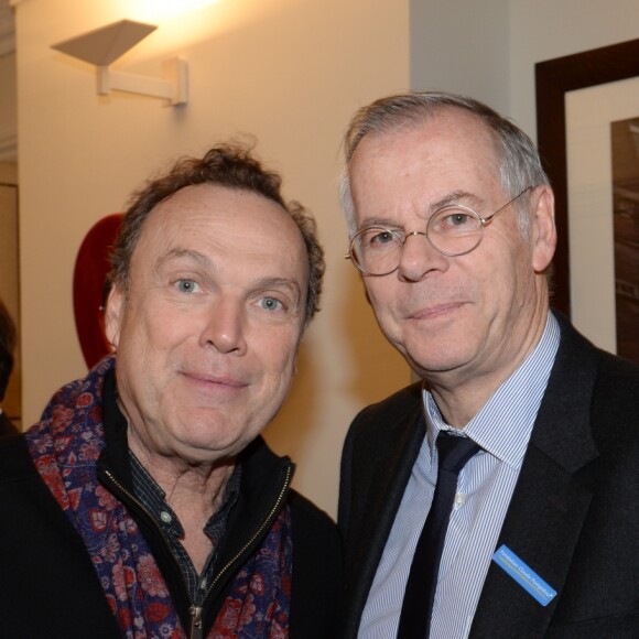 Exclusif - Julien Lepers et Richard Hutin (directeur général de la Fondation) - Célébration de la galette des rois dans les locaux de la Fondation Claude-Pompidou à Paris, le 28 janvier 2019. © Rachid Bellak/LMS/Bestimage