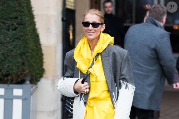 Céline Dion quitte l'hôtel de Crillon à Paris le 29 janvier 2019.