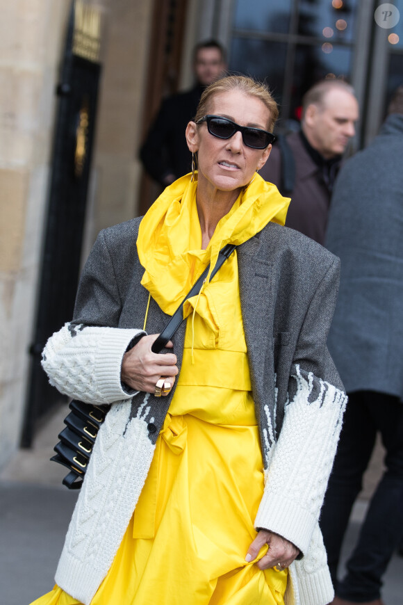 Céline Dion quitte l'hôtel de Crillon à Paris le 29 janvier 2019.