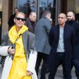 Céline Dion quitte l'hôtel de Crillon à Paris le 29 janvier 2019.