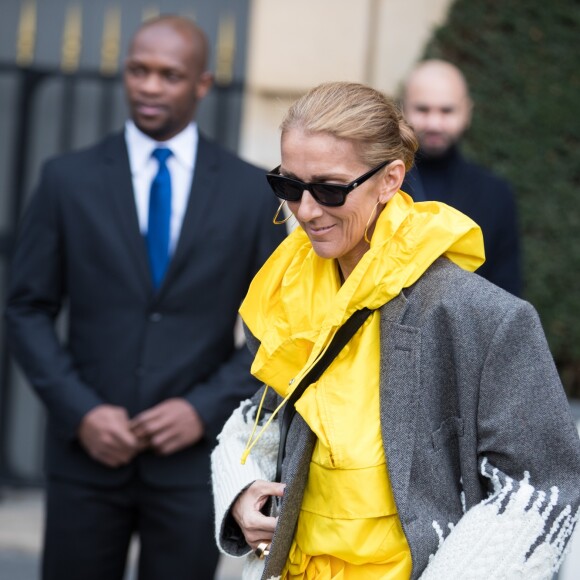 Céline Dion quitte l'hôtel de Crillon à Paris le 29 janvier 2019.
