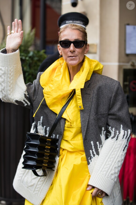Céline Dion quitte l'hôtel de Crillon à Paris le 29 janvier 2019.