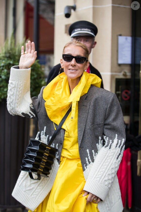 Céline Dion quitte l'hôtel de Crillon à Paris le 29 janvier 2019.
