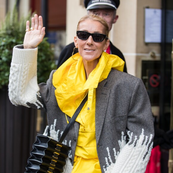 Céline Dion quitte l'hôtel de Crillon à Paris le 29 janvier 2019.
