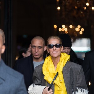 Céline Dion quitte l'hôtel de Crillon à Paris le 29 janvier 2019.