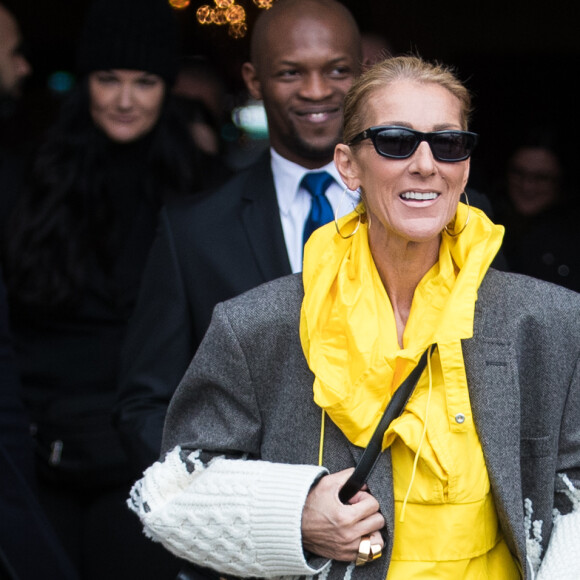 Céline Dion quitte l'hôtel de Crillon à Paris le 29 janvier 2019.