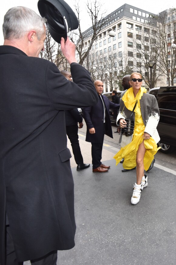 Céline Dion quitte l'hôtel de Crillon à Paris le 29 janvier 2019.