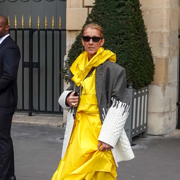Céline Dion quitte l'hôtel de Crillon à Paris le 29 janvier 2019.