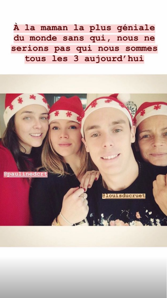 Camille Gottlieb souhaite un joyeux anniversaire à sa mère Stéphanie de Monaco sur Instagram, le 1er février 2019.