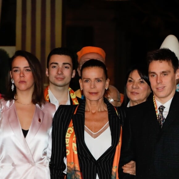 La princesse Stéphanie de Monaco, Pauline Ducruet, Louis Ducruet, Camille Gottlieb lors de la 43ème édition du festival international du cirque de Monte-Carlo le 18 janvier 2019. © Claudia Albuquerque / Bestimage