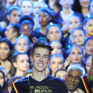 Jeremy Urbain, les lauréats - Le final - Les lauréats sur scène lors de la 15ème édition de "Top Model Belgium" au Lido à Paris, le 3 février 2019. © Philippe Doignon / Denis Guignebourg / Bestimage