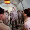 Le roi Felipe VI d'Espagne en visite de soutien aux troupes espagnoles en Irak à Bagdad le 30 janvier 2019, jour de son 51e anniversaire.