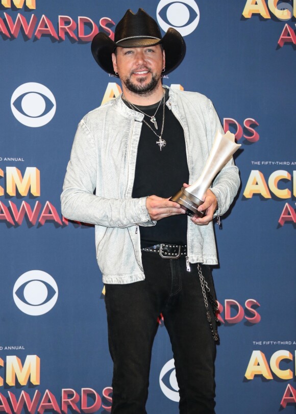Jason Aldean - 53ème cérémonie des "Academy of Country Music Awards" à la MGM Grand Garden Arena à Las Vegas, le 15 avril 2018.