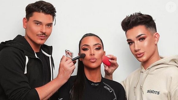 Mario Dedivanovic, Kim Kardashian et James Charles. 2018.