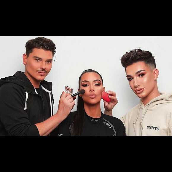 Mario Dedivanovic, Kim Kardashian et James Charles. 2018.