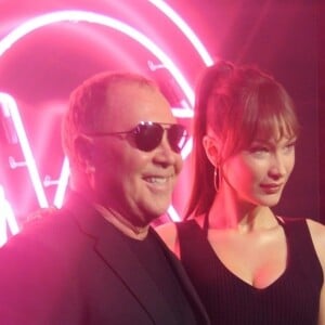 Bella Hadid et Michael Kors lors de la soirée "Michael Kors x Bella Hadid Immersive Experience" dans le quartier de SoHo à New York, le 5 février 2019.