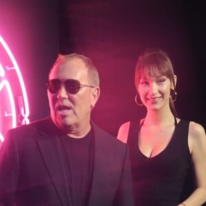 Bella Hadid et Michael Kors lors de la soirée "Michael Kors x Bella Hadid Immersive Experience" dans le quartier de SoHo à New York, le 5 février 2019.