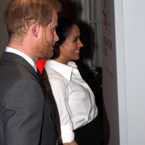 Le prince Harry, duc de Sussex, et Meghan Markle, enceinte, duchesse de Sussex, lors du cocktail d'accueil aux Endeavour fund Awards au Drapers' Hall à Londres le 7 février 2019.