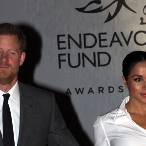 Le prince Harry, duc de Sussex, et Meghan Markle, enceinte, duchesse de Sussex, lors du cocktail d'accueil aux Endeavour fund Awards au Drapers' Hall à Londres le 7 février 2019.